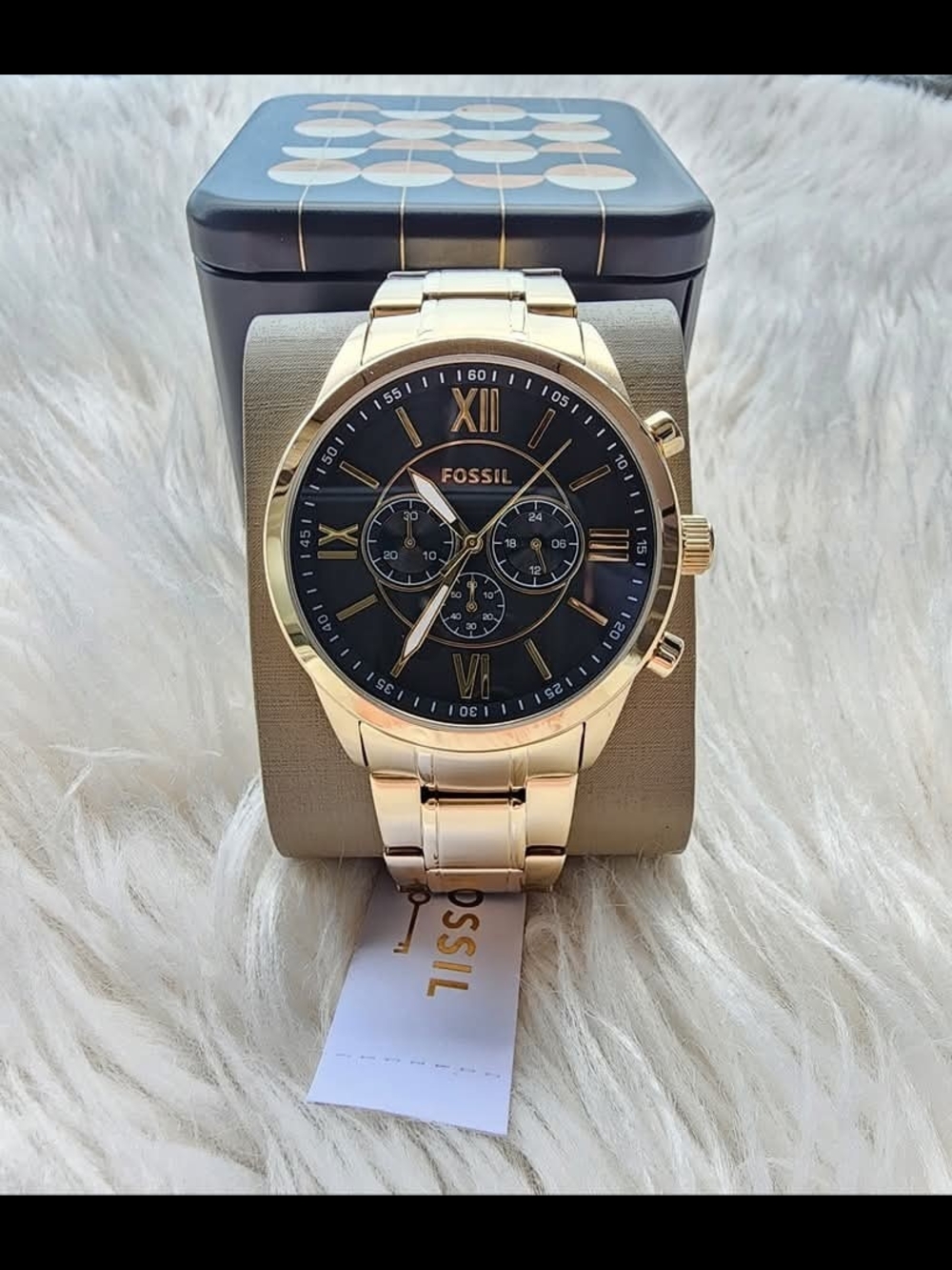 Fossil Watch Original New Men's Gold and Black Chronograph Bracelet Watch